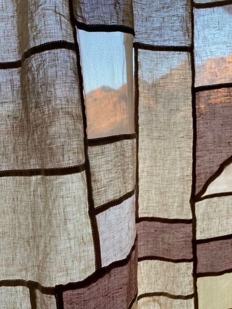 Simple Cafe, Quilted Curtains, Patchwork Curtains, Fog Linen, Cafe Curtains, Clothing Patches, Diy Curtains, Linen Curtains, Custom Curtains