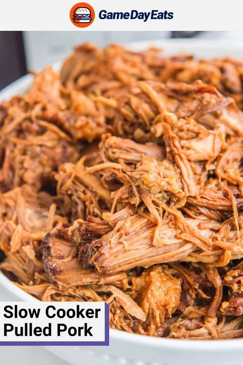 Indulge in the irresistible flavors of Slow Cooker Pulled Pork. Made with a Boston butt, BBQ sauce, and dry rub seasonings, it's the ultimate crowd-pleaser. Whether you're serving it up in sandwiches, tacos, or exploring creative culinary possibilities, this mouthwatering Southern dish is a guaranteed hit. Get the easy recipe and find out how to make the best pulled pork in a Crockpot. Pulled Pork Tenderloin Slow Cooker, Pork Tenderloin Crock Pot Recipes, Pulled Pork Tenderloin, Tenderloin Recipes Crockpot, Barbecue Pulled Pork Recipe, Crockpot Pulled Pork Bbq, Bbq Pork Tenderloin, Bbq Pulled Pork Recipe, Crock Pot Pulled Pork Recipe