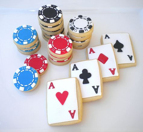 Poker chip cookies for a Casino Night event Poker Cookies, Poker Cake, Casino Birthday Party, Casino Birthday, Peoria Illinois, East Peoria, Poker Party, Poker Night, Casino Night Party