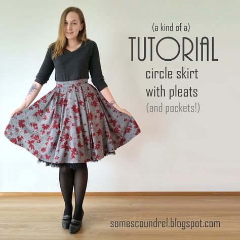 Sew Scoundrel: A circle skirt that's also pleated (a kind of a tutorial) Circle Skirt Pattern, Crochet Skirt Pattern, Diy Skirt, Retro Pin Up, Skirt Patterns Sewing, Sewing Skirts, Full Circle Skirts, Diy Sewing Clothes, Crochet Skirt