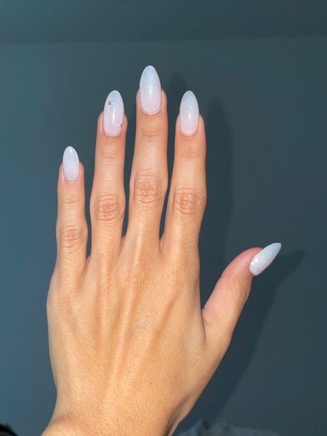 Milky White Nails With Gems, Glossy Nails, Gel Press On Nails, Press On Nails Short, Gel Press, Nails For Women, Fake Nail, Soft Gel, Stick On Nails