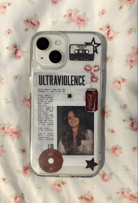 Phone Back Case Design Diy, Indivisualhub Phone Case Ideas, Aesthetic Phone Case Polaroid, Lana Del Rey Phone Case Diy, Clear Phone Case Ideas Lana Del Rey, Lana Del Rey Iphone Case, Coquette Phone Case Diy, Clear Phone Case Ideas Taylor Swift, Lana Del Rey Phone Case Ideas