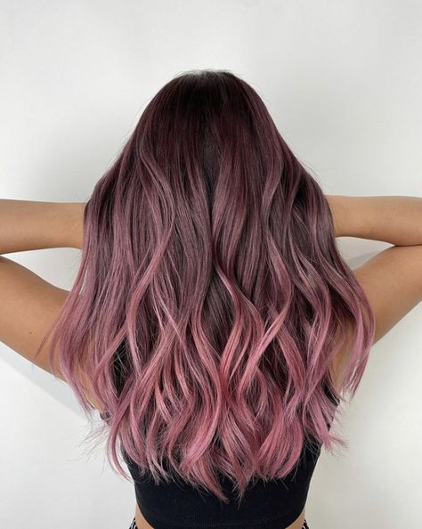 Dusty Pink Balayage, Pink Balayage Brunette, Pink Balayage, Hair Winter, Buy Wigs, Brunette Balayage, Brunette Balayage Hair, Colour Combos, Balayage Brunette