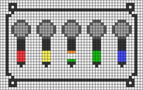 One Direction Microphones, One Direction Crafts, One Direction Liam, Harry Louis, Hamma Beads Ideas, Crochet Rug Patterns, Bead Loom Pattern, Pixel Crochet, Pixel Art Grid