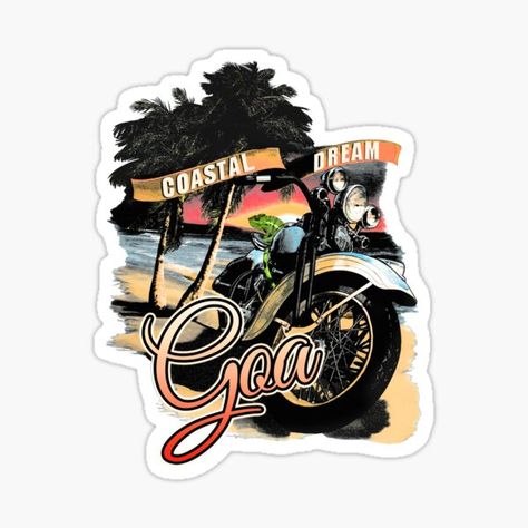 Goa beach design. • Millions of unique designs by independent artists. Find your thing. Goa Beach, Beach Design, Goa, School Design, Sticker Design, Vinyl Sticker, Unique Designs, For Sale, Design