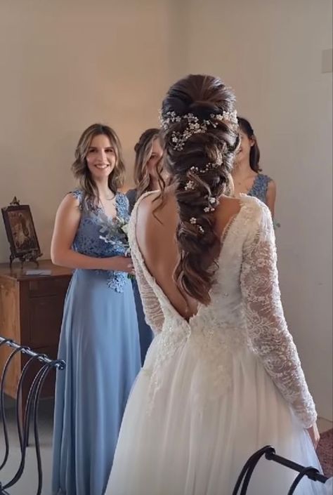 Bridesmaid Hair Ideas, Pakistani Bridal Hairstyles, Bridal Hairstyles With Braids, Wedding Hair Up, Bridal Braids, Wedding Braids, Hairstyles Ponytail, Bridal Hair Inspiration, Vevey