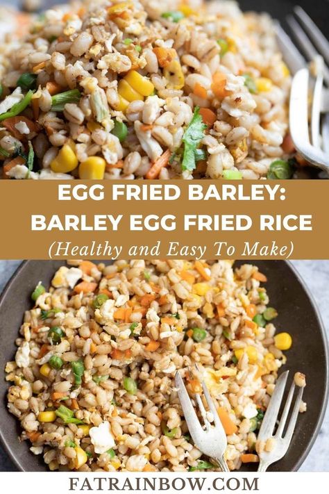 EGG FRIED BARLEY | BARLEY EGG FRIED RICE Barley Recipe Healthy, Barley Breakfast, Rice Alternative, Barley Recipes, Barley Rice, Healthy Rice Recipes, Barley Recipe, Egg Fried Rice, Healthy Rice