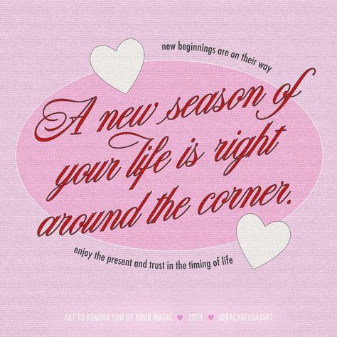 A new season of your life is right around the corner. 🩷 Lockscreen Affirmation, Positive Affirmation Posters, Affirmation Lockscreen, Wallpaper Affirmations, Affirmation Wallpaper, Quote Graphic, Handmade Makeup, Success Affirmations, Manifestation Board