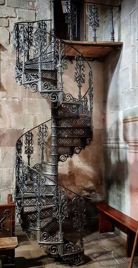 Old Spiral Staircase, Victorian Spiral Staircase, Gothic Spiral Staircase, Wrought Iron Spiral Staircase, Spiral Staircase Tattoo, Gothic Stairs, Spiraling Staircase, Gothic Staircase, Staircase Tattoo