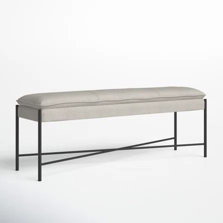 AllModern Landers Upholstered Bench | Wayfair Monochrome Palette, End Of Bed Bench, Metal Bench, Leather Bench, Upholstered Storage Bench, Primary Bedroom, Bedroom Bench, Upholstered Storage, Rustic Living Room