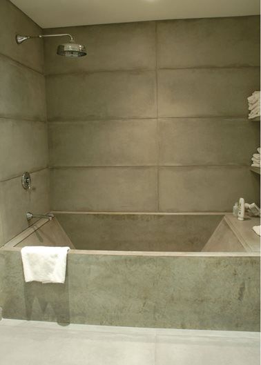 Photo Gallery - Tubs and Showers - Easthampton, MA - The Concrete Network Concrete Tub, Concrete Bathtub, Concrete Shower, Concrete Bath, Concrete Bathroom, Stone Soup, Bathroom Tub, Bathroom Remodel Shower, Tub Shower Combo