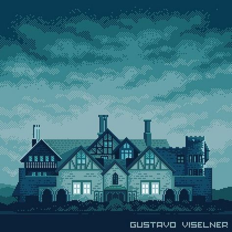 Halloween Pixelart, How To Pixel Art, The Haunting Of Hill House, Haunting Of Hill House, Pixel Art Landscape, Arte 8 Bits, Cool Pixel Art, Beautiful Series, Pixel Art Games