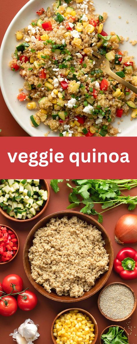 quinoa with vegetables and feta Quinoa With Zucchini Recipes, Quinoa Salad With Zucchini, Quinoa And Vegetables Recipes, Quinoa And Zucchini Recipes, Quinoa With Vegetables, Quinoa Side Dish Recipes, Valencia Diet, Quinoa Recipes Side Dish, Quinoa Side Dish