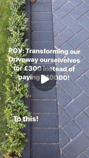 Kirsty Gore on Instagram: "Driveway transformation! Morning! I’ve had so many questions on stories about our driveway -I’ve made a reel for you explaining what we did to transform it. Honestly I wasn’t sure how it would turn out but I’m so pleased with the result. We actually didn’t mind our driveway except for the colour of the block paving and we were quoted £10000 by a couple of people and for us it just wasn’t worth the money for us. I know money is tight for a lot of people so I wanted t Painted Brick Driveway, Front Yard And Driveway Ideas, Diy Driveway Landscaping, Cheap Front Garden Ideas, Types Of Driveways, Cheap Diy Driveway Ideas, Block Paving Garden Ideas, Budget Driveway Ideas, Tarmac Driveway Ideas Uk