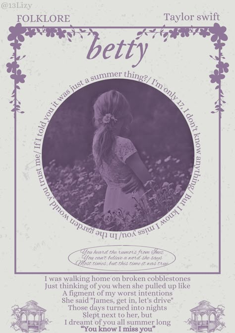 Taylor Swift Betty Poster, Betty Poster Taylor Swift, Betty Taylor Swift Poster, Music Lyrics Taylor Swift, Taylor Swift Poster Folklore, Folklore Moodboard, Taylor Swift Betty, Betty Folklore, Betty Taylor Swift