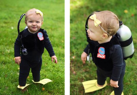 How to Make a DIY Scuba Diver Costume for Your Baby or Toddler Diver Costume, Scuba Diver Costume, Swimming Goggles Kids, Themed Halloween Costumes, Scuba Diving Gear, Toddler Costumes, Family Costumes, Baby Halloween Costumes, Scuba Diver