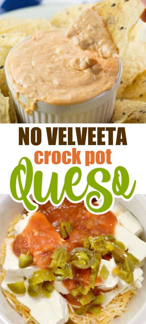 Crock Pot Queso Dip, Queso Cheese Dip Recipe, Queso Dip Velveeta, Slow Cooker Queso, Cheese Dip Crock Pot, Crock Pot Queso, Velveeta Queso, Queso Cheese Dip, Cheese Dip Mexican