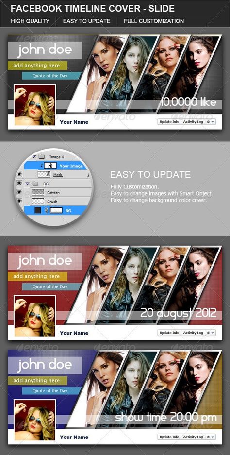 Facebook Timeline Cover - Slide by pophonic | GraphicRiver Wedding Album Cover Design, Wedding Album Cover, Wedding Album Templates, Cover Design Inspiration, 404 Pages, Banner Design Inspiration, Facebook Cover Design, Photo Album Design, Photoshop Design Ideas