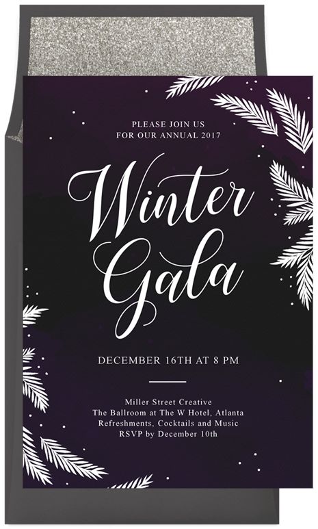 Deep Color Palette, Winter Wonderland Christmas Party, Winter Gala, Gala Invitation, Winter Invitations, End Of Year Party, Pine Boughs, Art In The Park, Gala Ideas