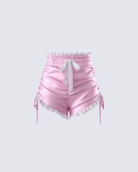 It’ll be impossible not to adore you in these ruched mini shorts 💗 With a fitted, high waisted design and lace trimming at the waist and hem, these cutesy shorts are a sweet girl staple 😙 Persephone Outfit, Strapless Ruffle Dress, Jazmin Bean, Pink Things, Karakter Disney, Black Off Shoulder, Tumblr Fashion, Mini Short, Adore You