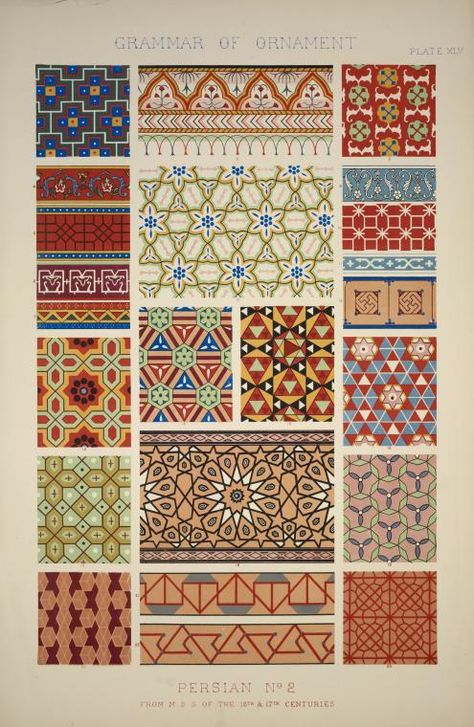 Ancient Ornaments, Grammar Of Ornament, Vintage Art Wall, Owen Jones, Persian Art, Soyut Sanat Tabloları, Persian Pattern, Arte Inspo, Illustration Inspiration