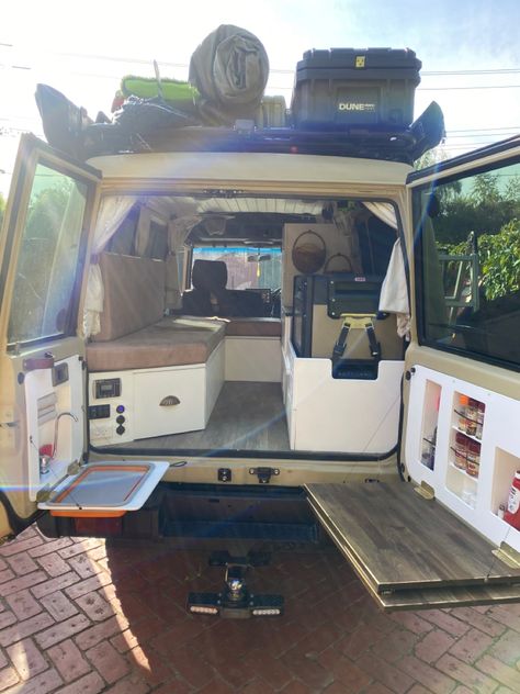 Toyota Troop Carrier Setup Toyota Prado Camping Set Up, Troop Carrier Camper, Pajero Camping Setup, Troopcarrier Fitout, Troop Carrier Fitout, Troopy Camper Interior, 4x4 Camping Setup, 4wd Camping Setup, Troopy Setup