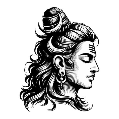 Shiv Black And White, Mahadev Sketch Pencil, Shiva Vector, Mahadev Drawing, Maha Dev, Sentimental Art, Eye Wallpaper, Lord Shiva Sketch, Shiva Sketch