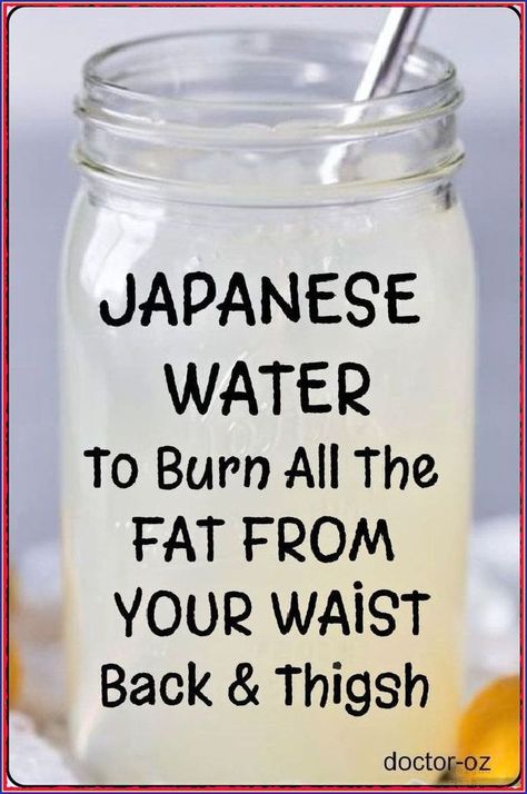 Japanese Water, Fat Burner Drinks, Water Recipes, Detox Water, Fat Burning Drinks, Fat Burning Foods, How To Slim Down, Detox Drinks, Diet And Nutrition