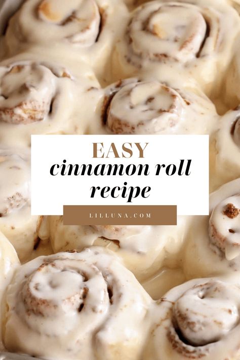 This easy cinnamon roll recipe is smothered with homemade cream cheese frosting. They're super soft, gooey, and quick—made in just one hour! #easycinnamonrolls #onehourcinnamonrolls #cinnamonrolls #quickcinnamonrolls #cinnamon Simple Cinnamon Rolls Recipe, Sweet Rolls Recipe Easy, Easy Cinamoroll Recipe, Cinnamon Buns Recipe Easy, Cinnamoroll Recipe, Easy Cinnamon Rolls Quick, Cinnamon Rolls Homemade Easy, Easy Cinnamon Roll Recipe, Nutella Cinnamon Rolls