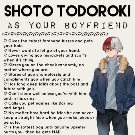 Todoroki As Your Boyfriend, Todoroki Boyfriend, Mha Boyfriend, Boyfriend Anime, As Your Boyfriend, Deku Cosplay, Types Of Boyfriends, Anime Head, My Hero Academia Shouto