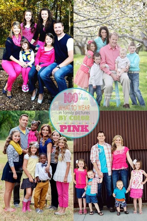 Family Photography clothing ideas all centered around the color pink!  Over 100+ family picture outfit ideas! Navy Family Pictures, All Black Outfits For Women, Spring Family Pictures, Family Photography Outfits, Family Photo Colors, Fall Color Schemes, Fall Family Photo Outfits, Camera Angles, Fall Family Pictures