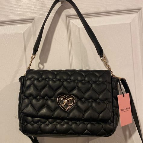 Bnwt Juicy Couture Flawless Flap Crossbody Bag Fast Next Day Shipping Smoke And Pet Free Bday Wishlist, Juicy Couture Purse, Pink Polka Dot Dress, Juicy Couture Charms, Woven Handbags, Crossbody Bag Black, Barrel Bag, Couture Handbags, Quilted Purses