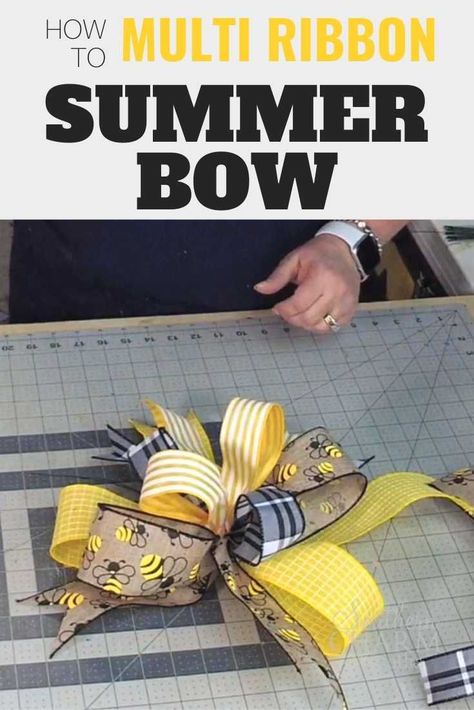 Learn how to hand tie the perfect bow for any wreath or holiday decor. #wreathmaking #howtomakewreaths #wreaths #bows Multi Ribbon Bow, Making Bows For Wreaths, Funky Bow, Bow Making Tutorials, Diy Wreath Bow, Deco Mesh Wreaths Diy, Homemade Bows, Mesh Wreath Diy, Tree Topper Bow