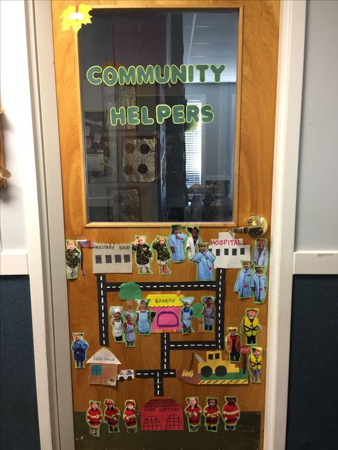 Community Helpers Door Decoration, Construction Activities Preschool, Community Workers, Community Helpers Preschool, Infant Room, Construction Activities, Window Decorations, Activities Preschool, Community Helpers