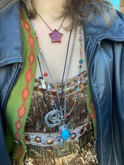 Indie Alt Aesthetic, Gothic Bohemian, Alt Aesthetic, Indie Alt, Hippie Aesthetic, Hippie Necklace, Dope Jewelry, Funky Jewelry, Swaggy Outfits