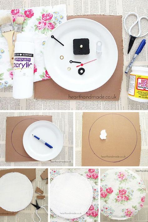 Cardboard Clock, Clocks Diy Crafts, Make A Clock, Handmade Wall Clocks, Diy Clock Wall, Clock For Kids, Fabulous Diy, Handmade Uk, Things To Make