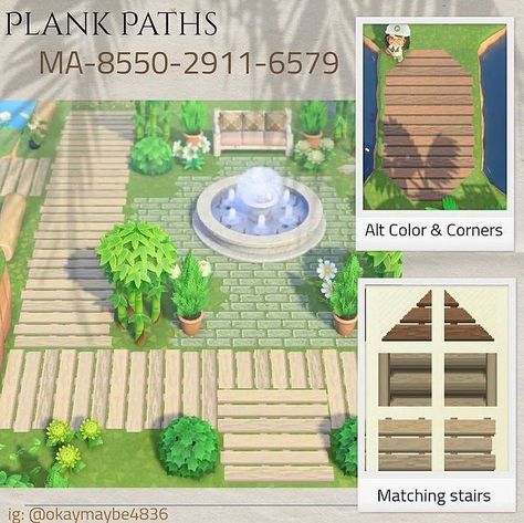 Acnh Planks, Anch Paths, Codes Acnh, Acnh Path, Acnh Paths, Wood Path, Wooden Path, Acnh Cottagecore, Outdoor Path