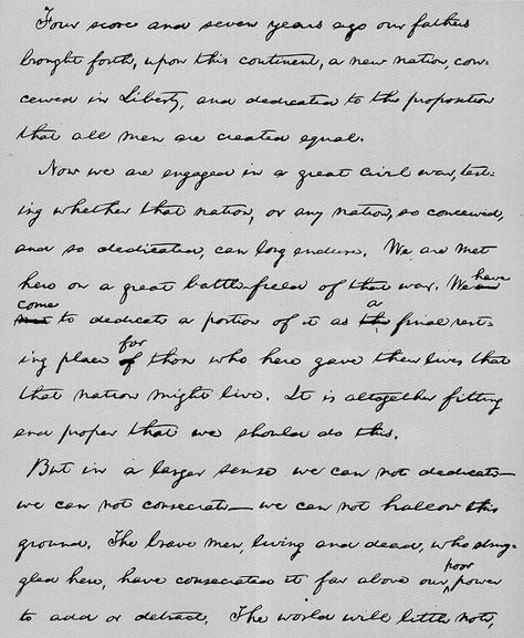 Page 1 Of The Gettysburg Address In Lincoln's HandWriting Abraham Lincoln Gettysburg Address, Abraham Lincoln Family, Titanic Artifacts, Gettysburg Address, Amazing Man, United States Presidents, Page One, Historical Documents, Famous Americans