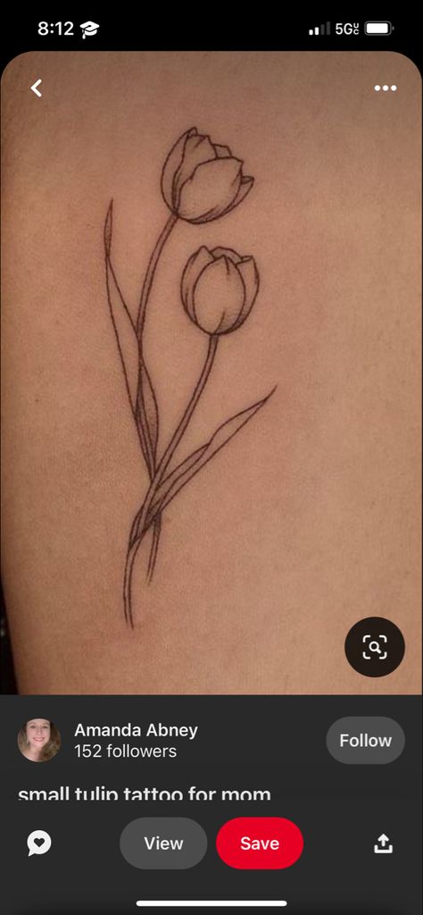 Red Tulips Tattoo, Tulip Shoulder Tattoo, Tulip Collar Bone Tattoo, Tulip Hip Tattoo, Tulip Spine Tattoo, Amsterdam Tattoo Ideas, Tulip Tattoo Design, Wheat Tattoo, Fandom Tattoos