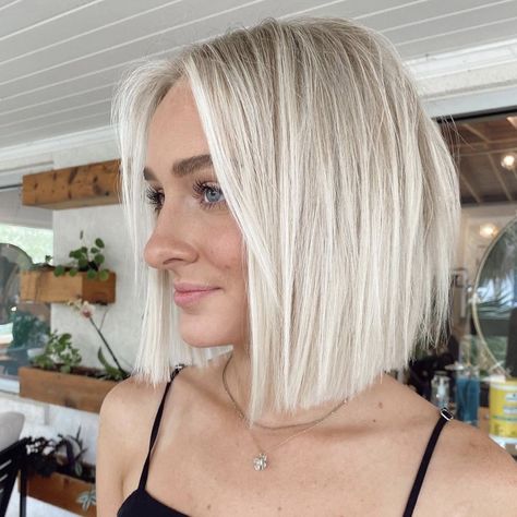 Bob Haircut Styles, Short Blonde Bob, Ice Blonde Hair, Bright Blonde Hair, Blonde Bob Haircut, Just Go For It, Blonde Bob Hairstyles, Haircut Styles, Blonde Hair Inspiration