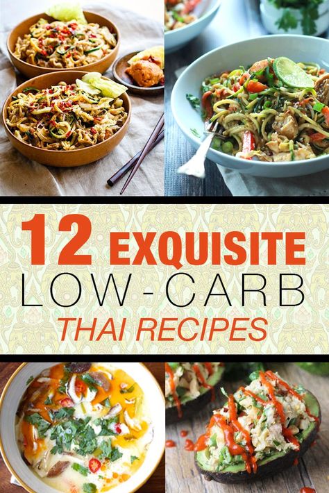 12 Exquisite Low-Carb Thai Recipes - all the inspiration you need to have great low-carb Thai food without sacrificing your health! Gf Dinners, Thai Mad, Keto Simple, Keto Approved Foods, Breakfast Low Carb, Eating Better, Calorie Meals, Starting Keto Diet, Low Carb Diets