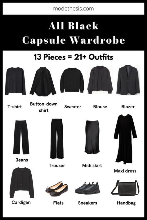 All black capsule wardrobe essentials, black capsule wardrobe, black wardrobe essentials, all black wardrobe essentials, all black staple pieces Women Basics Wardrobe, Gothic Capsule Wardrobe, Goth Wardrobe Essentials, Closet Must Haves For Women, All Black Capsule Wardrobe, Corporate Capsule Wardrobe, Goth Capsule Wardrobe, Esthetic School, All Black Wardrobe