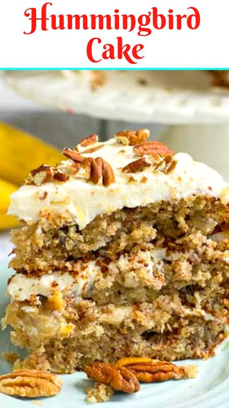 Butterfinger Cake, Hummingbird Cake Recipes, Southern Cake, Baked Cakes, Hummingbird Cake, Bird Cakes, Delicious Cakes, Christmas Cakes, Muffin Recipe