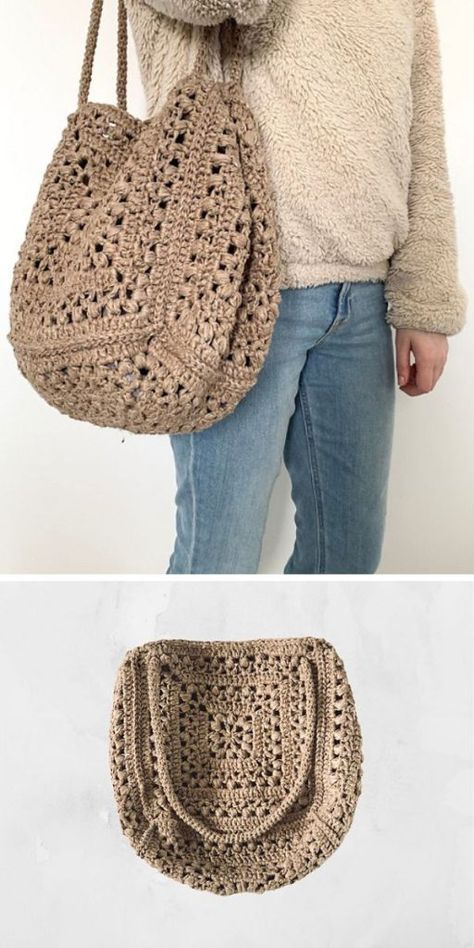 Extra Large Market Bag Free Crochet Pattern, Modern Crochet Clothing Patterns, Drawstring Crochet Bag Pattern, Crochet Boho Purse Pattern Free, Boho Bag Crochet Pattern, One Skein Crochet Bag Patterns Free, Crochet Boho Crossbody Bag Pattern Free, Crochet Slouchy Bag, Crochet Boho Bag Pattern Free Granny Squares