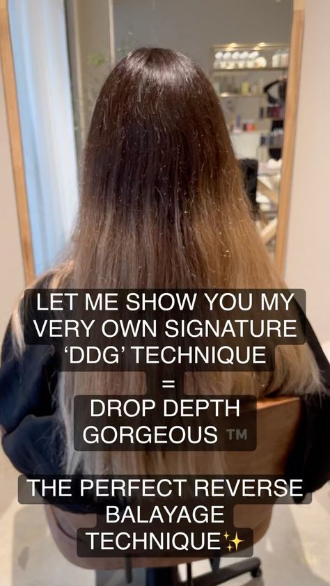 annahaldanehair on Instagram: Drop Depth Gorgeous ™️ My very own signature reverse balayage technique which works magic every, single, time!! 💃🏼🥂 here’s a sneak peek 🫣… Reverse Baylage Brunette, Reverse Balayage Light Brown, How To Reverse Balayage, Diy Reverse Balayage At Home, Reverse Bayalage Brunette Dark, Reverse Balayage Technique, Braided Balayage Technique, Reverse Bayalage, Partial Balayage Vs Full Balayage