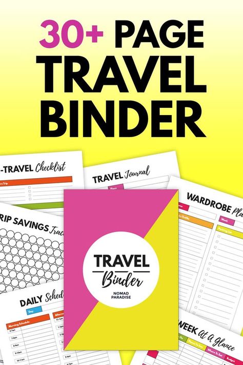 Travel Binder, Binder Printables Free, Travel Budget Planner, Checklist Travel, Emergency Contact List, Her Packing List, Enjoy Your Trip, Travel Printables, Binder Printables