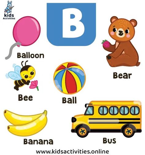 B Letter Words, Preschool Words, Letter B Activities, Letter B Worksheets, Letter Worksheets For Preschool, Letter Flashcards, Kindergarten Math Games, Alphabet Worksheets Kindergarten, Alphabet Words