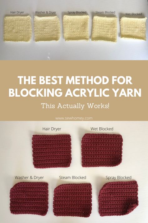 How To Block Acrylic Yarn Crochet, How To Block Knitting Projects, Blocking Acrylic Yarn Crochet, How To Block Crochet Squares, How To Block A Crochet Blanket, Blocking Crochet Blanket, Steam Blocking Crochet, Blocking Acrylic Yarn, 1 Yarn Crochet Patterns