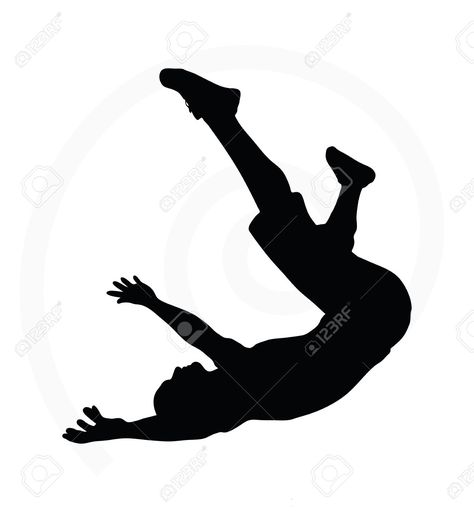 Falling Pose, Silhouette Of A Person, Man Silhouette, Person Falling, Digital Illustration, White Background, To Draw, Mood Board, White