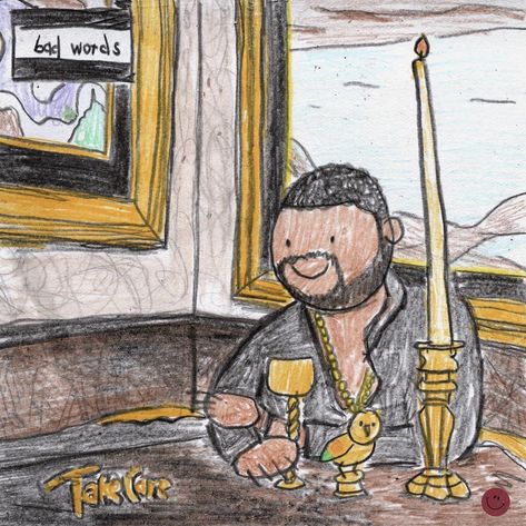 Drake Album Cover Drawing, Drake Cartoon Art, Drake Cartoon, Album Covers Drawing, Drake Drawing, Drake Album Cover, Drake Funny, Drakes Album, Markers Drawing Ideas